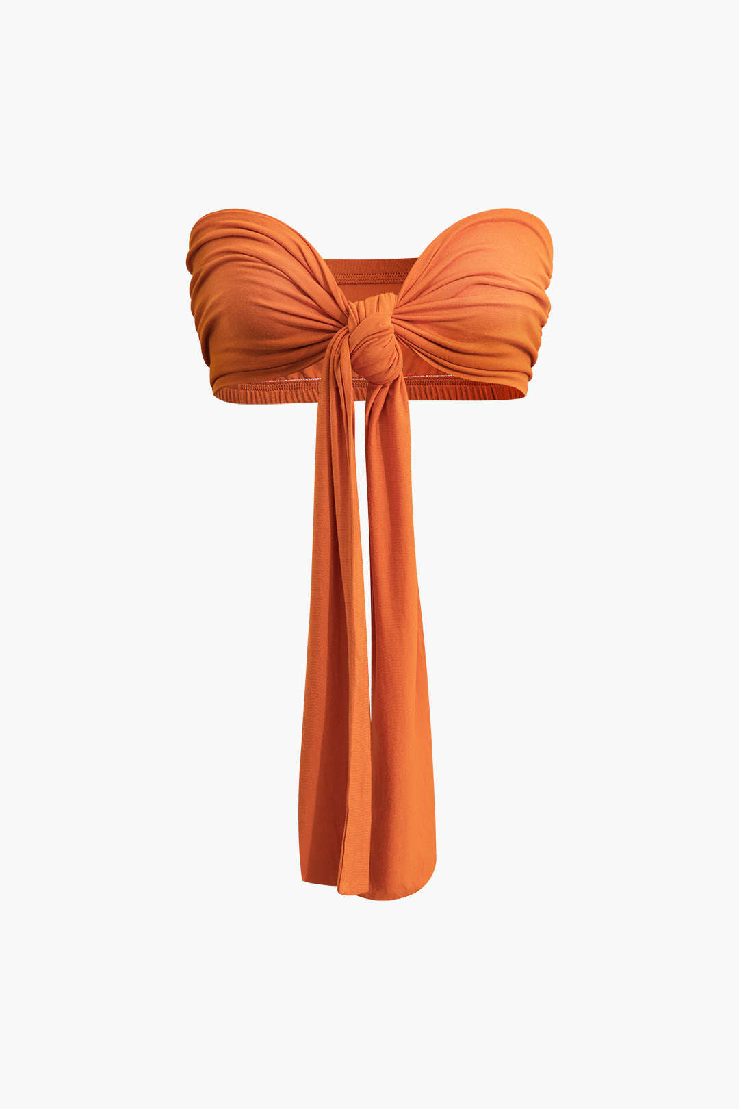 Top Tubo Con Lazo Delantero Y Volantes Y Pantalones Palazzo