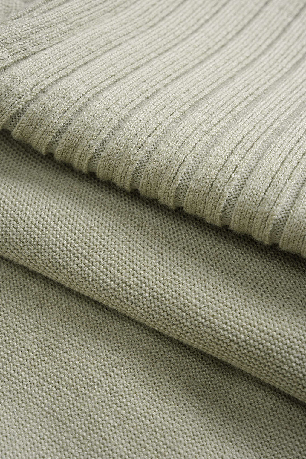 Knit V-Neck Ribbed Long Sleeve Dress