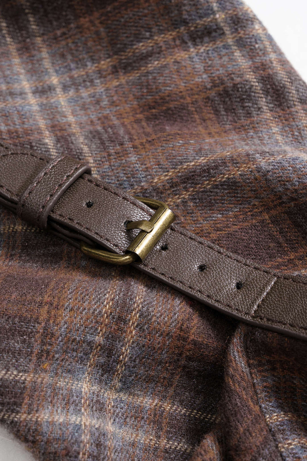 חולצה ארוכת שרוולים עם רוכסן, הדפס משובץ וטלאים של סאטן 