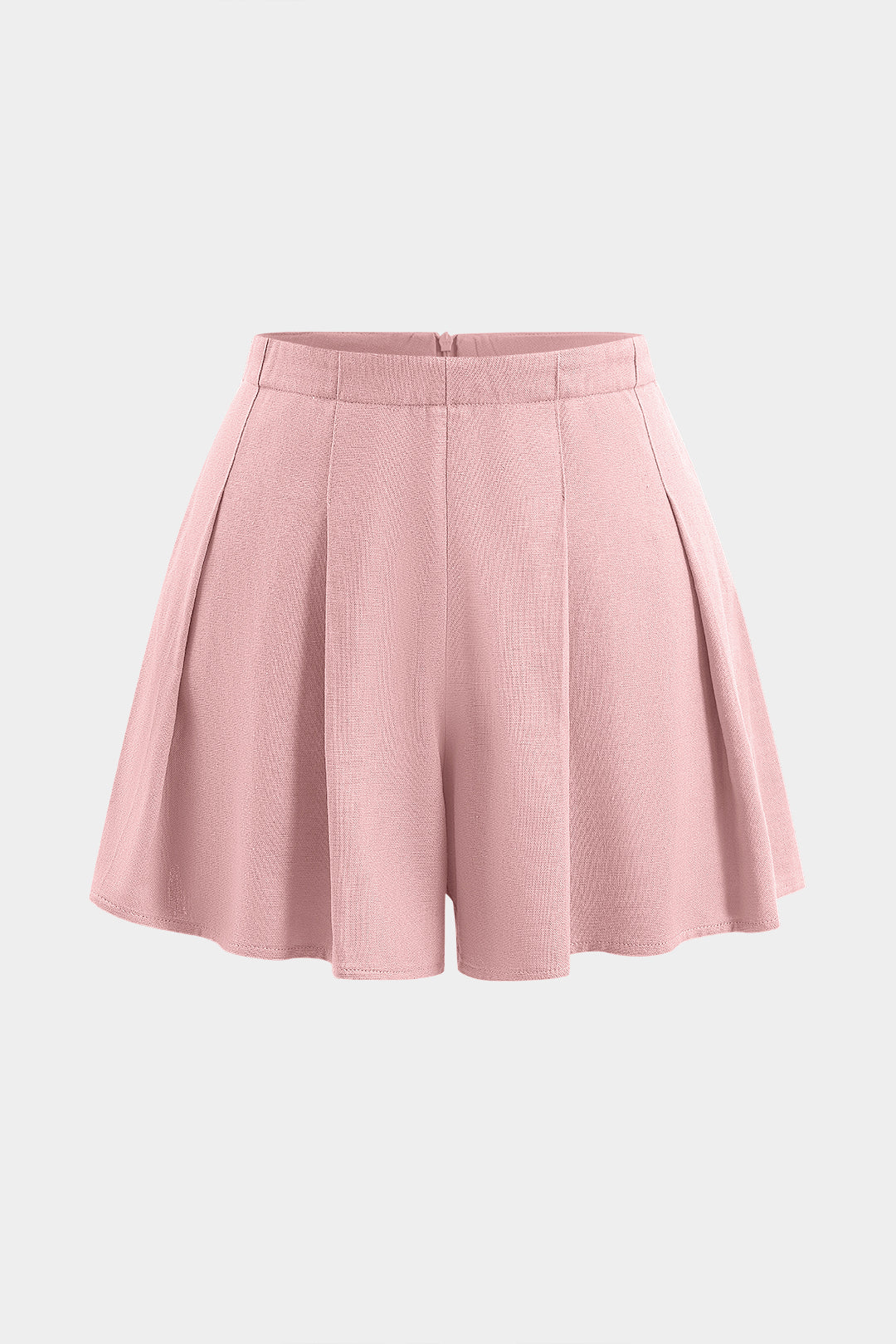 Shorts Plisados De Lino Con Cremallera Verano Ligero