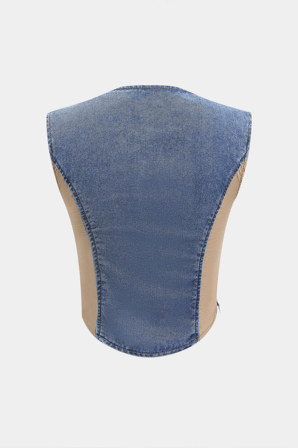 Bustier De Denim Patchwork Con Silueta Moderna Elegante