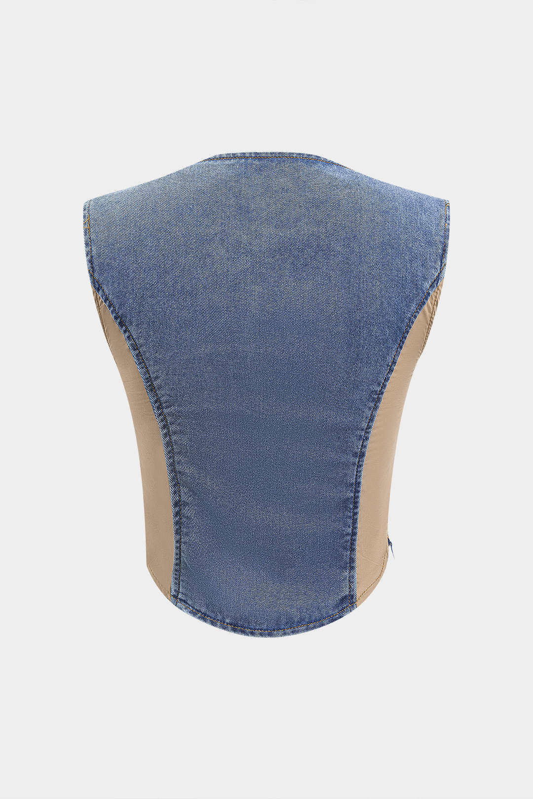 Bustier De Denim Patchwork Con Silueta Moderna Elegante