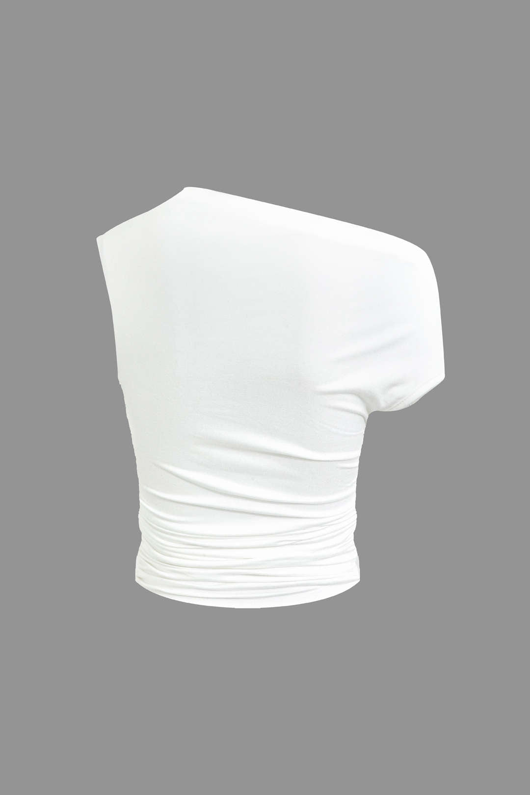 Conjunto Top Corto Asimétrico Y Falda Mini Atada Elegante