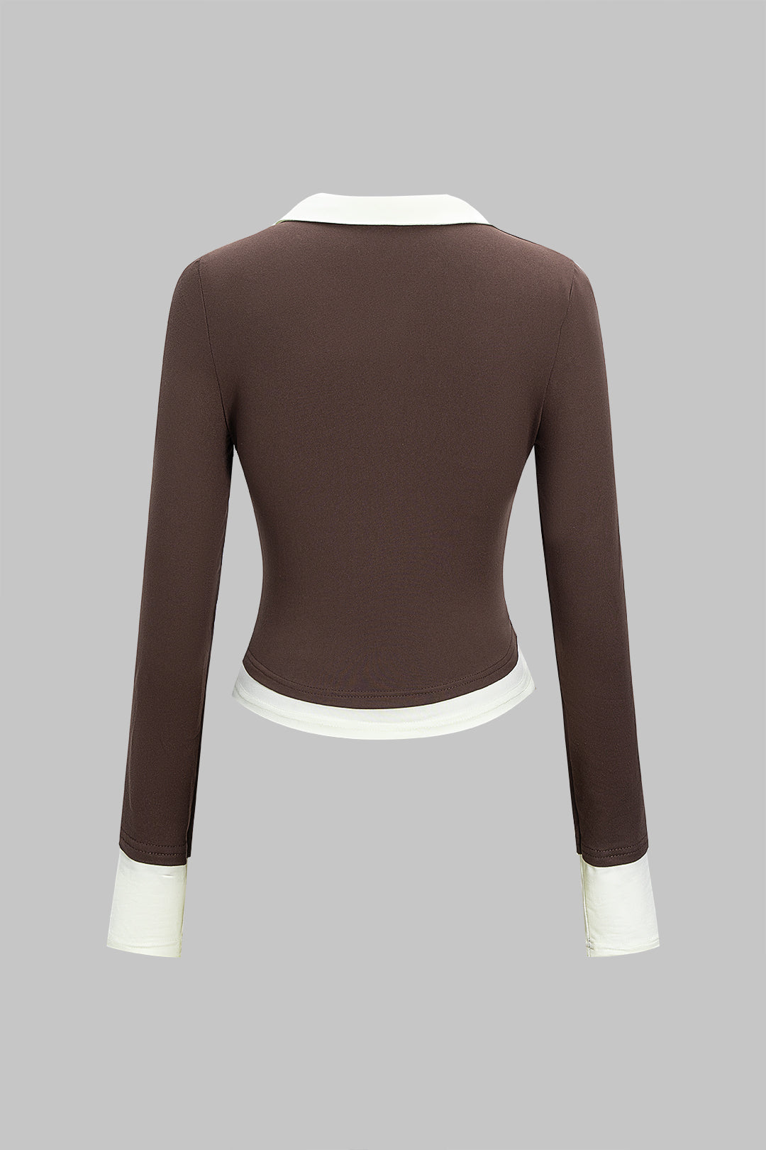 Contarst Polo Long-Sleeve Top