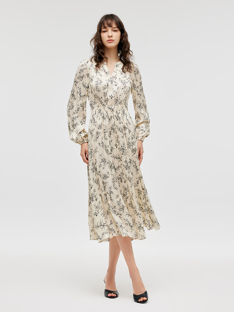 Conjunto Chaleco Eco Cuero Vegano y Vestido Midi Floral