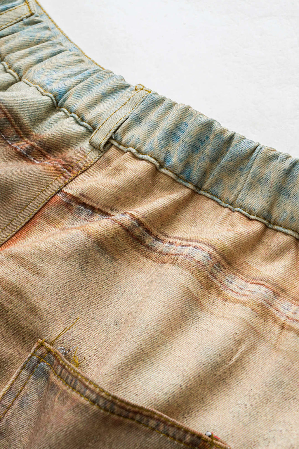 Pantalones Abstractos Con Bolsillos Botón Diario Estilo