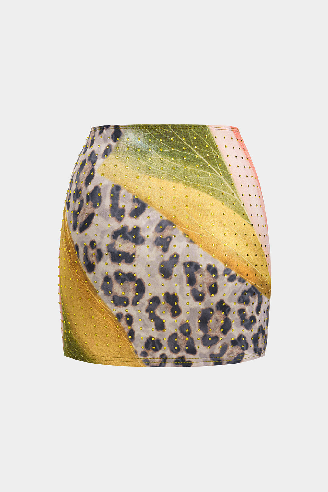 חצאית עם ריסים בדוגמת נמר