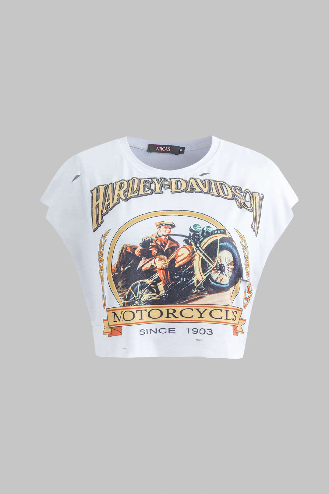 Camiseta Sin Mangas Con Gráfico De Motocicleta Elegante