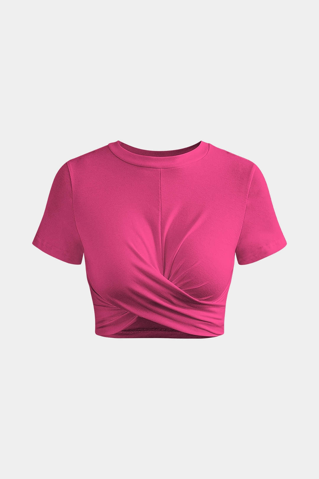 Camiseta Crop Twist Con Textura Suave Y Corte Moderno