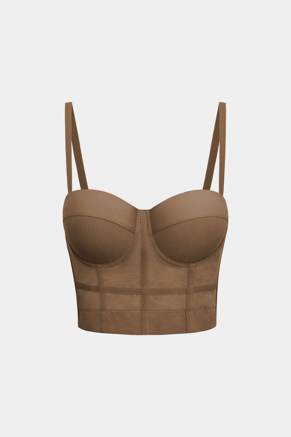 Top Bustier Con Malla Soporte Y Tela Transparente Elegante