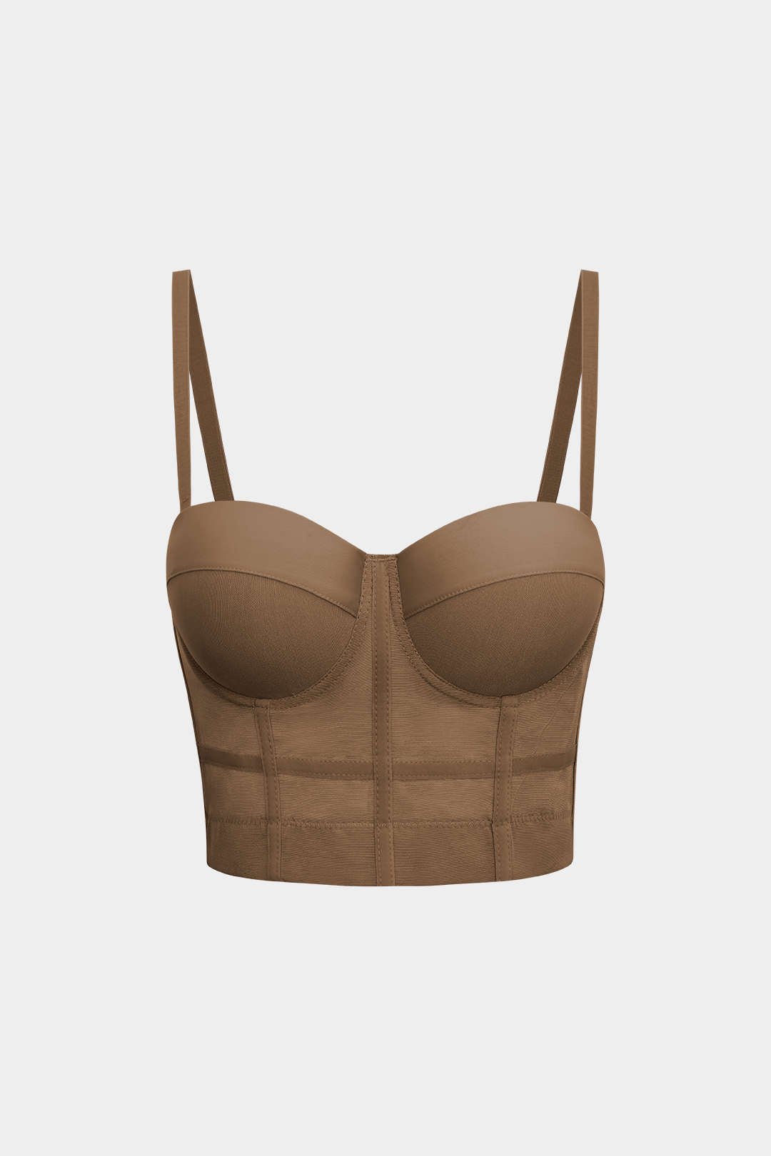 Top Bustier Con Malla Soporte Y Tela Transparente Elegante