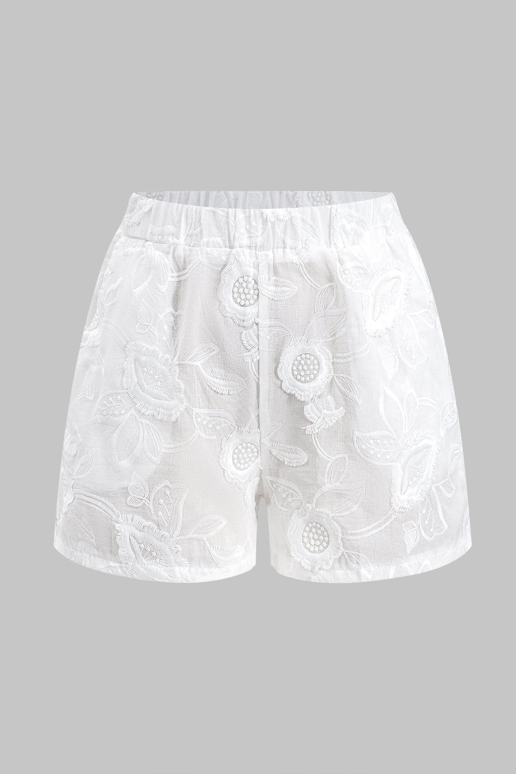 Conjunto Bordado de Blusa Manga Larga y Shorts Elegante