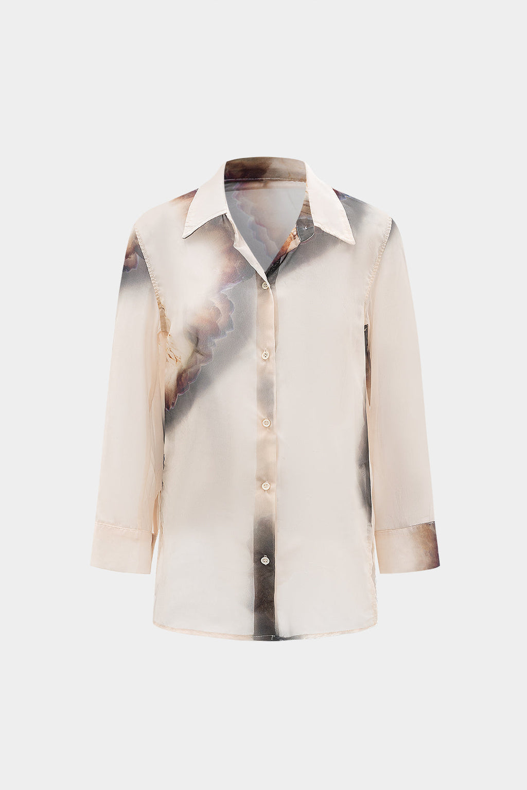 Blusa Elegante de Manga Larga con Estampado Floral