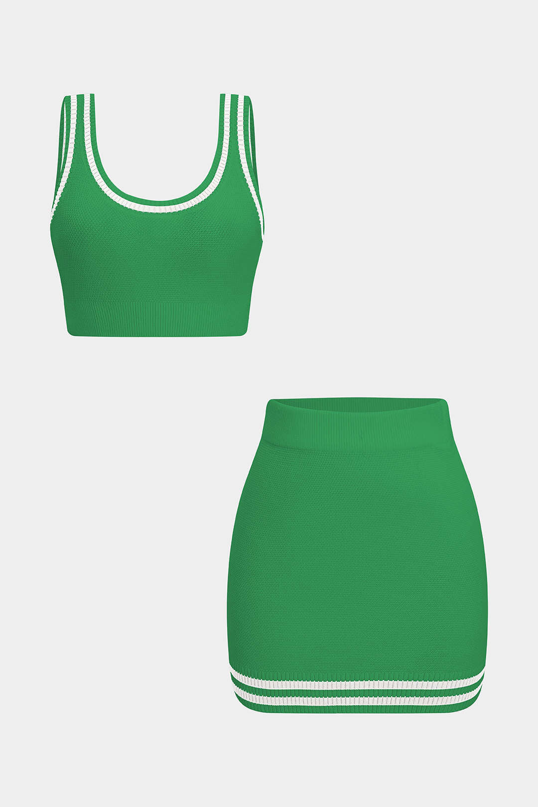 Conjunto Top Sin Mangas Y Shorts Punto Contraste Diario