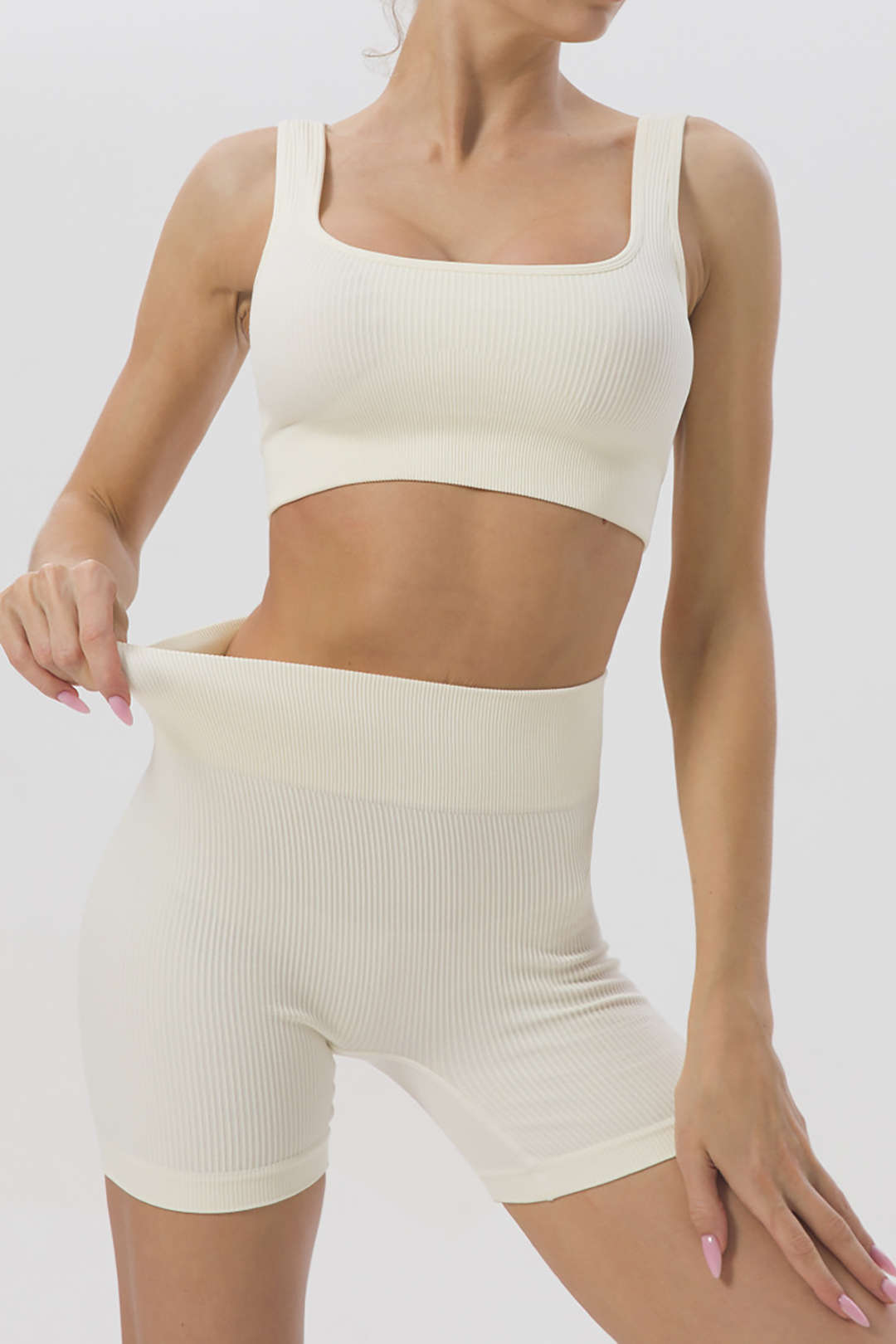 Conjunto Básico De Camiseta Sin Mangas Y Shorts Para Yoga