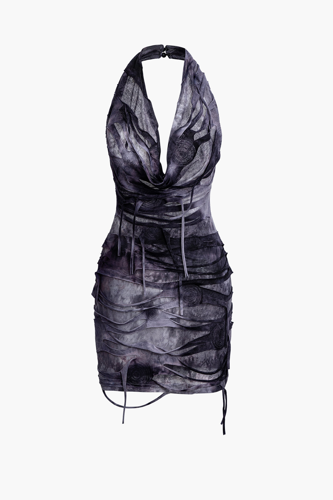 Vestido Mini Halter Espalda Abierta Con Detalles Audaces