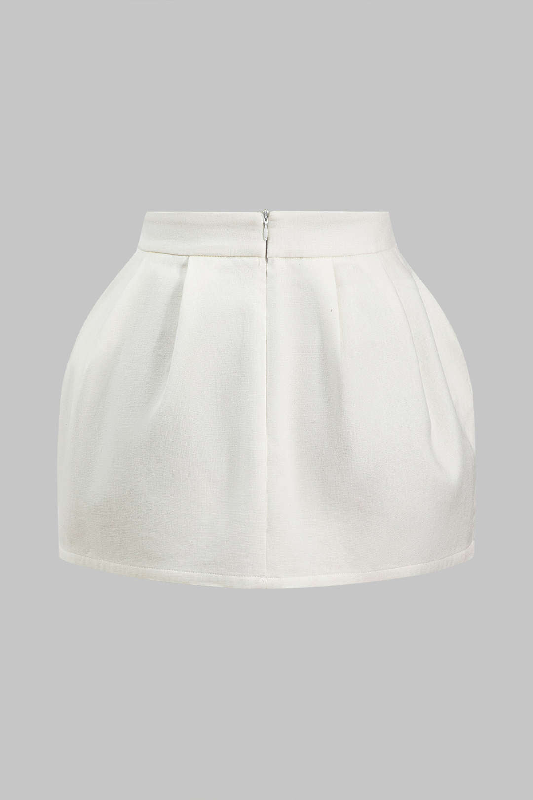 Falda de Lino con Volantes y Cremallera Minimalista