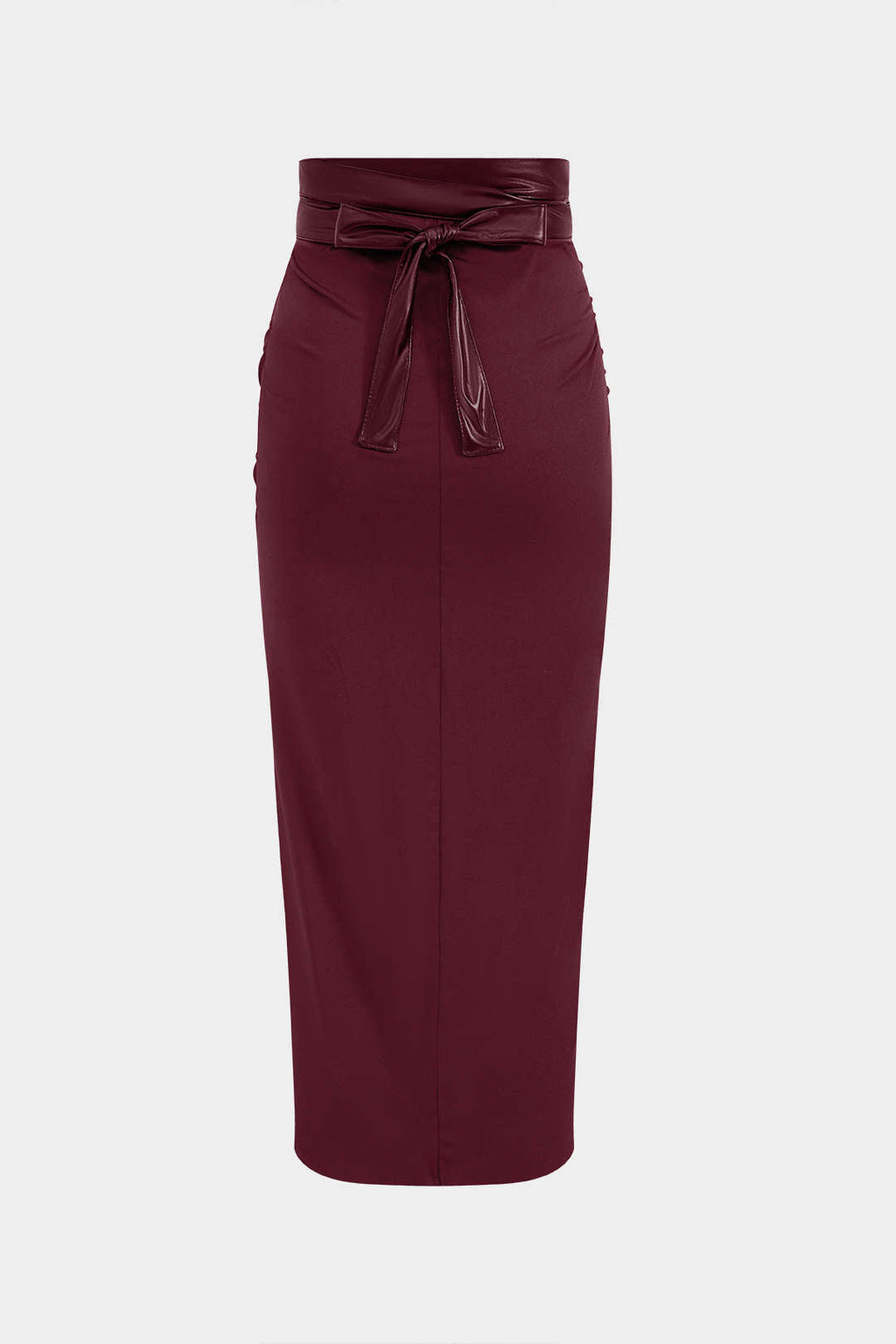 חצאית דמוית עור עם טלאים 