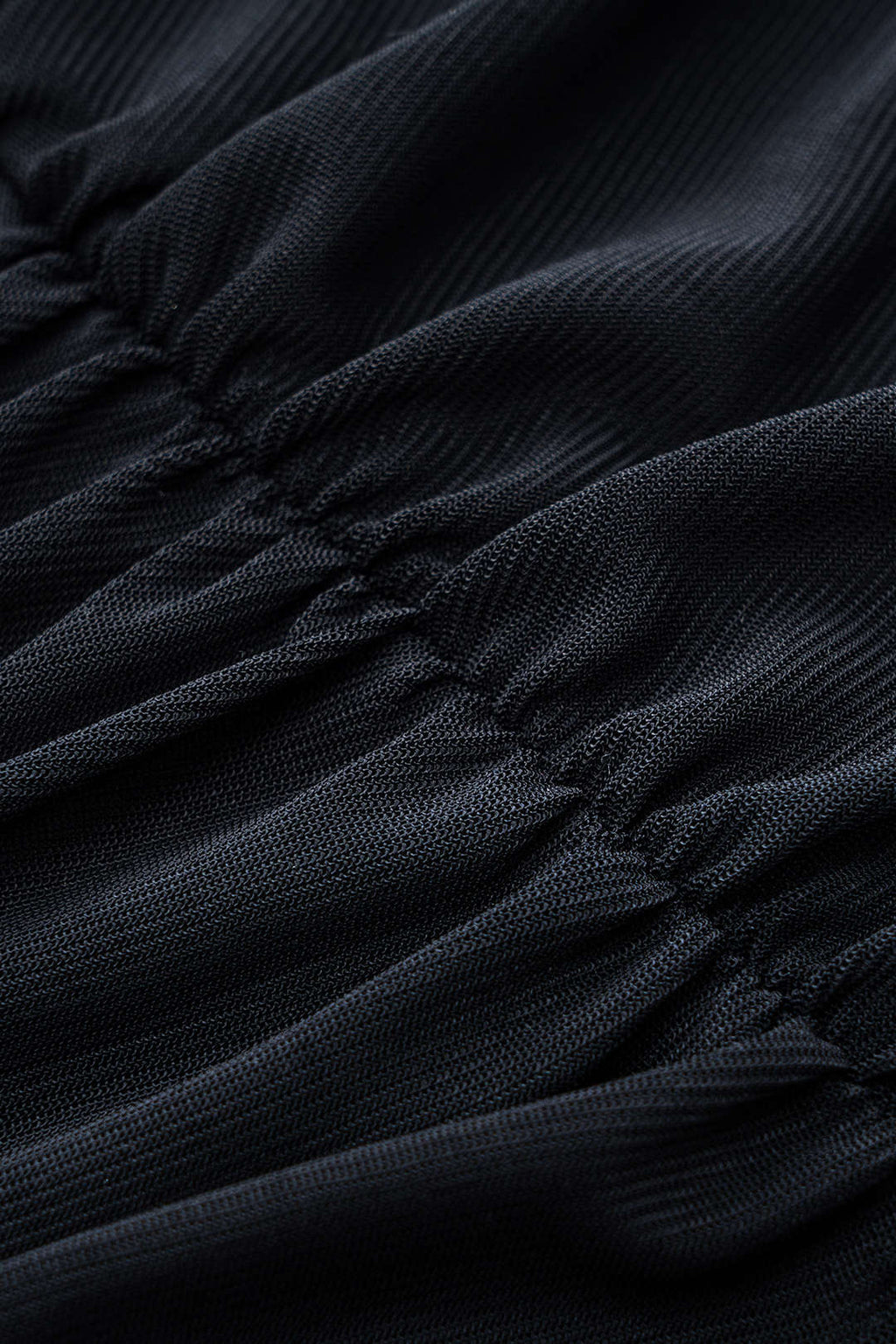 Mesh Off Shoulder Ruched Maxi Dress