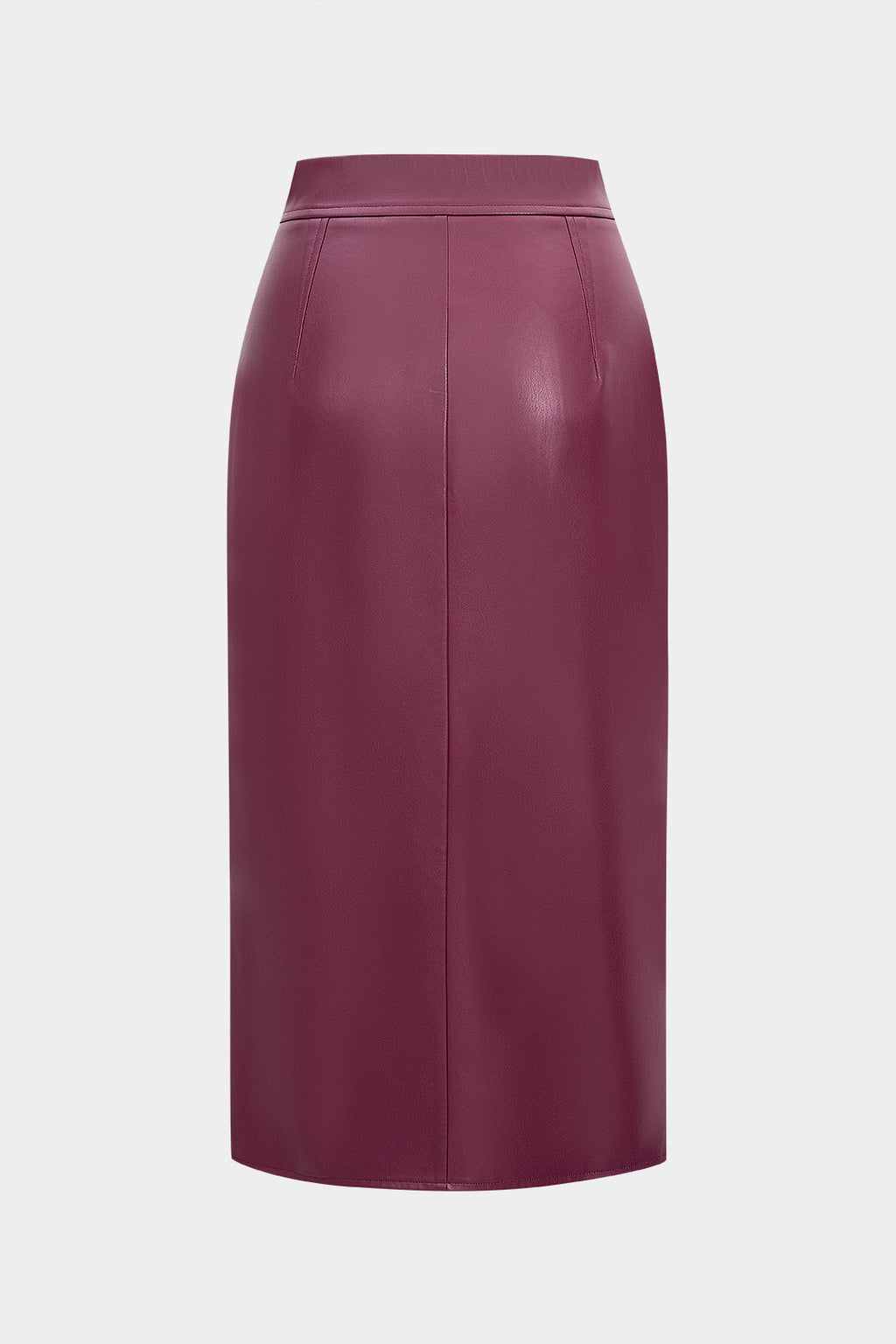 חצאית דמוית עור עם רוכסן בגזרה גבוהה 