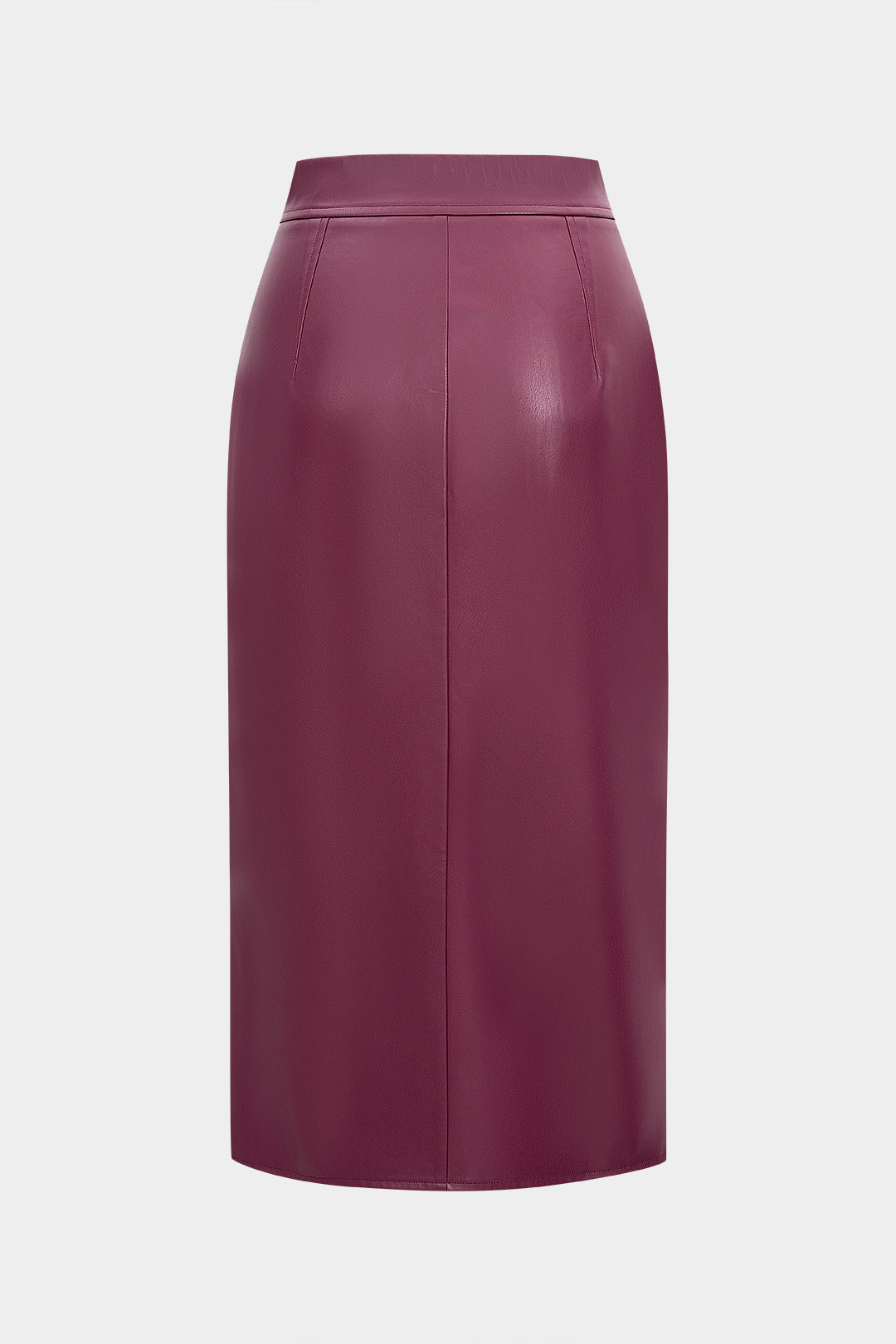 חצאית דמוית עור עם רוכסן בגזרה גבוהה 