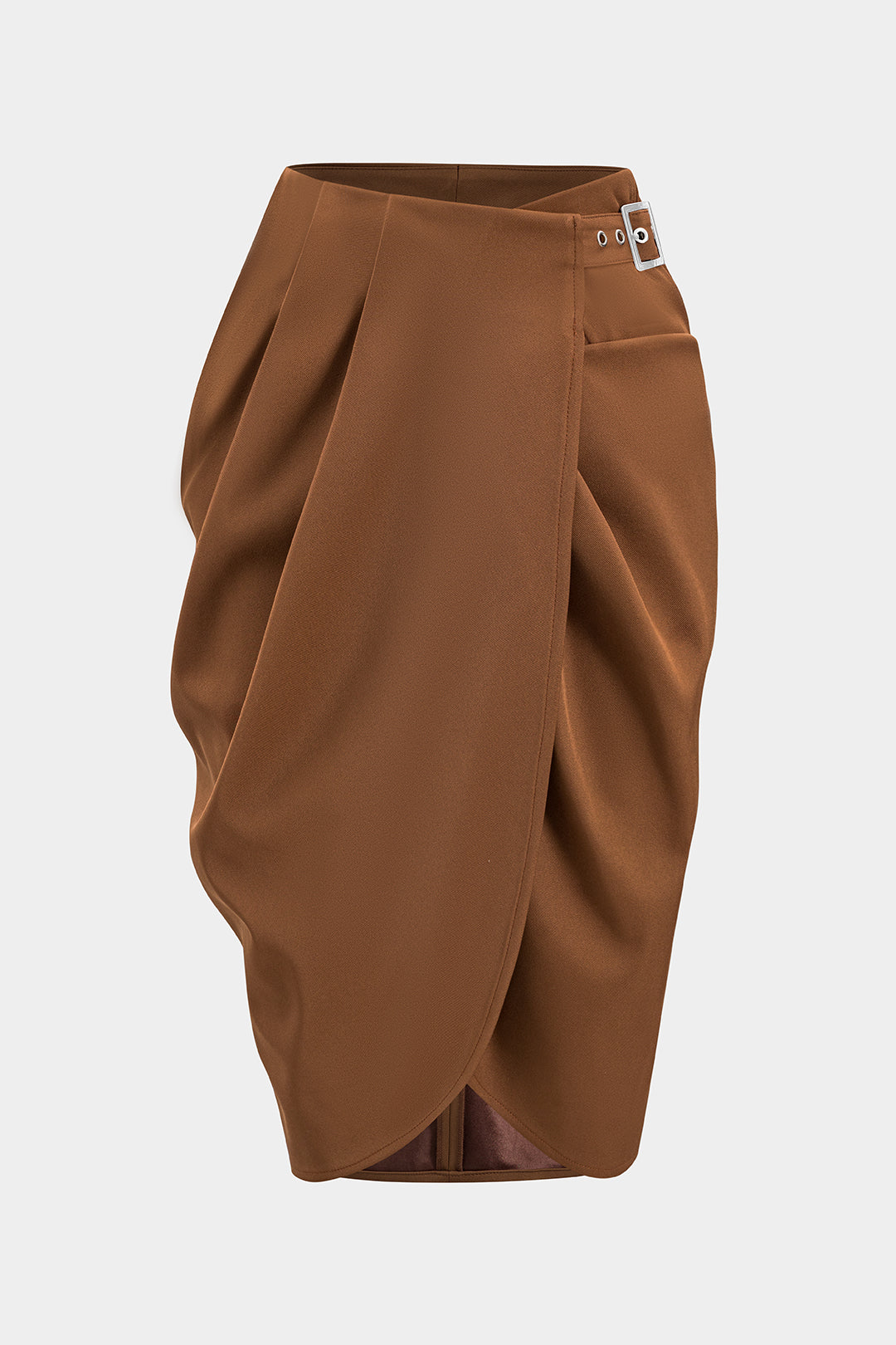 חצאית מידי עם חגורה אסימטרית וקשירה 