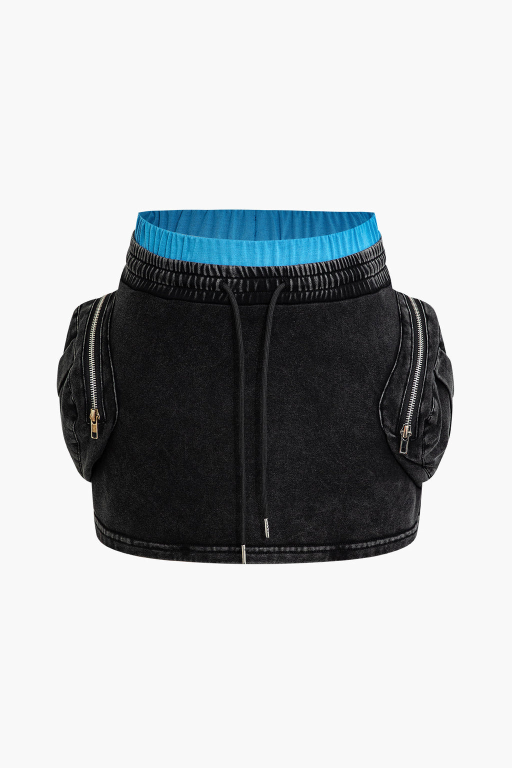 חצאית מיני עם שרוך וכיסים 