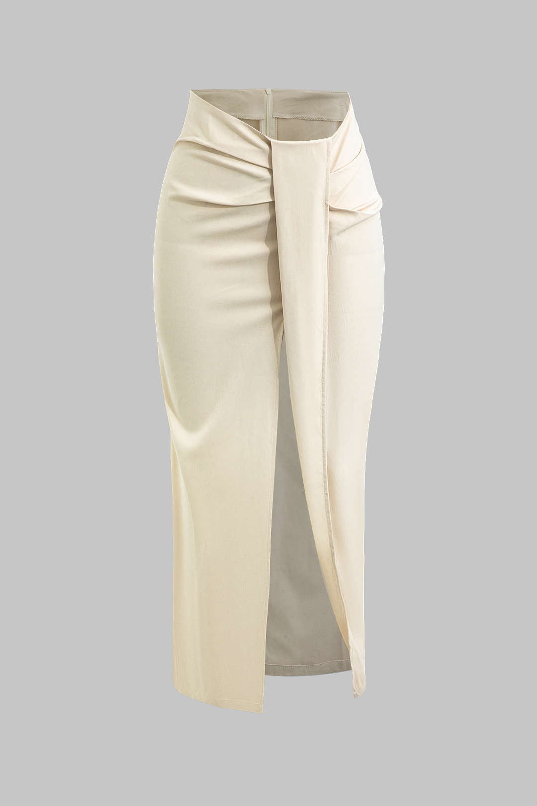 Falda Midi Asimétrica Nudo Twist Minimalista Elegante