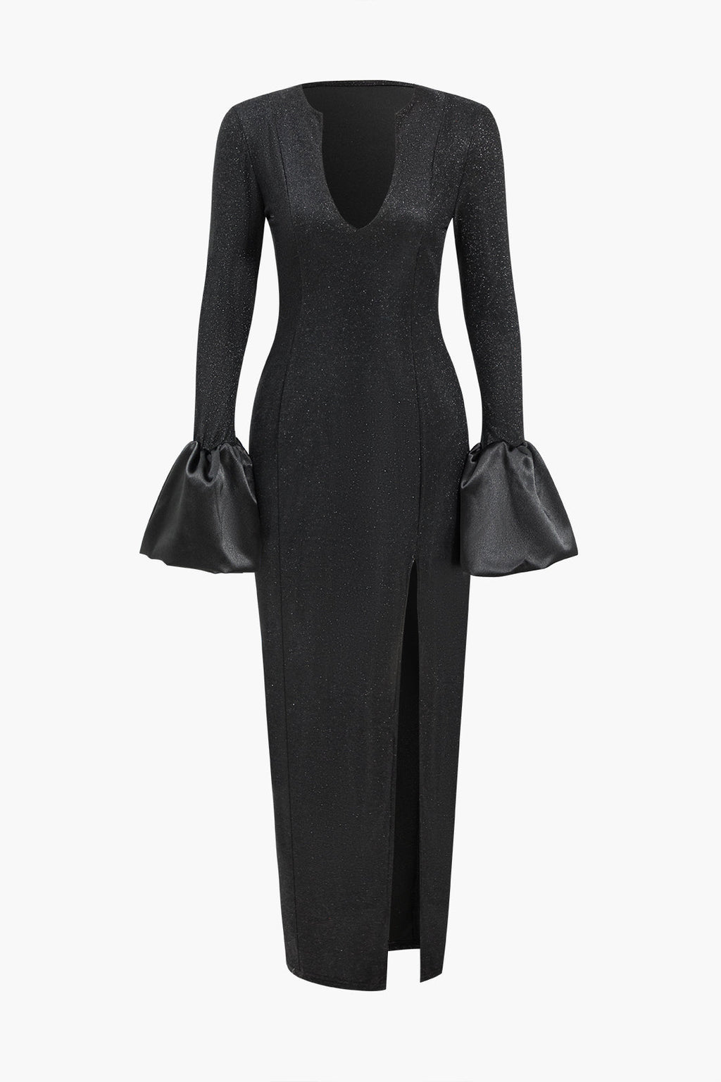 Patchwork Glitter Long Sleeve Maxi Dress