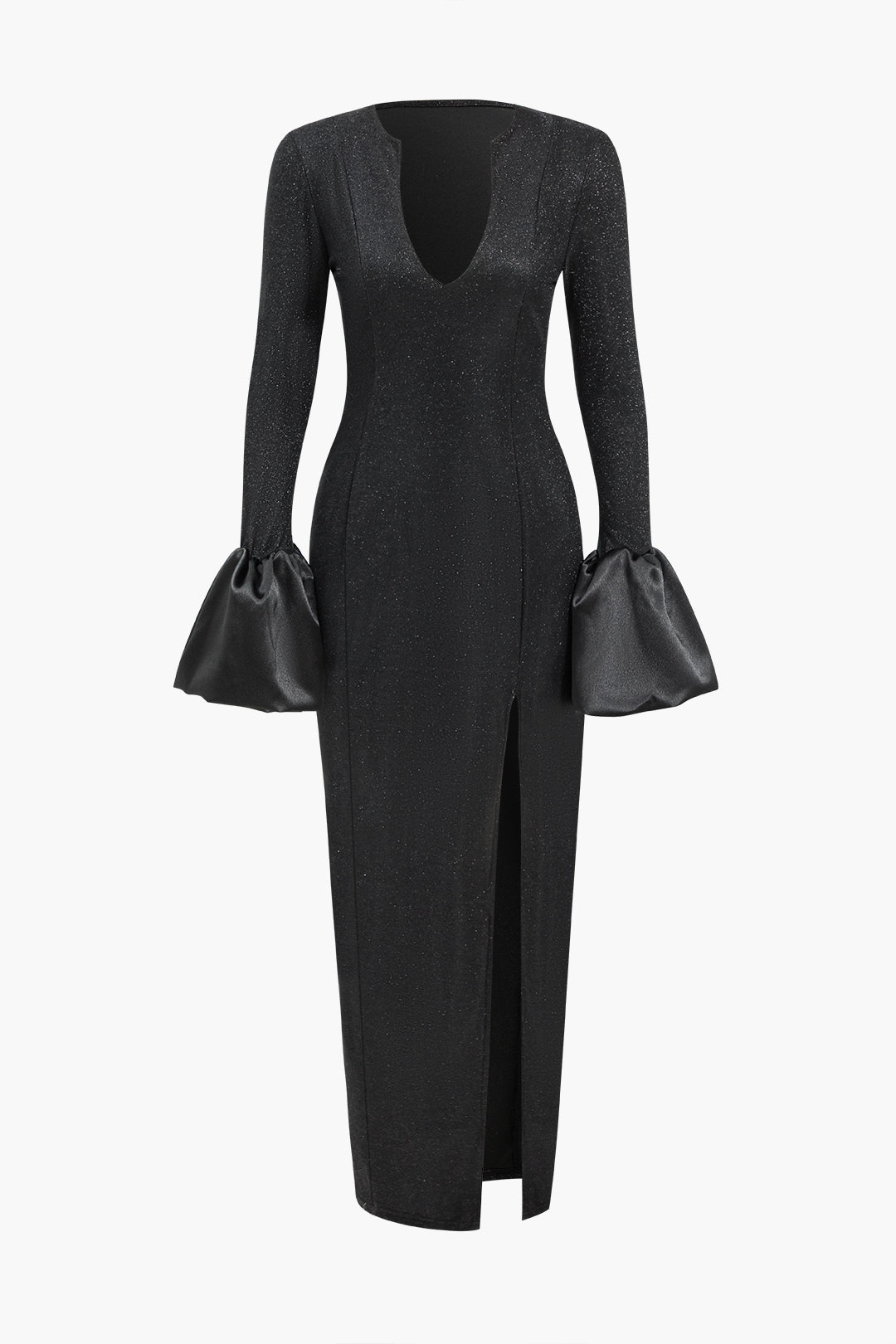 Patchwork Glitter Long Sleeve Maxi Dress