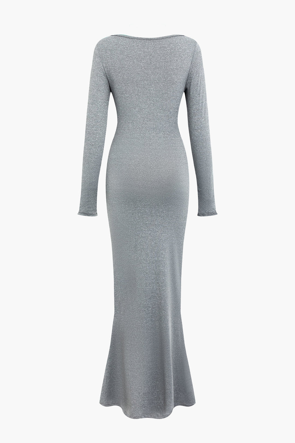 Solid Long Sleeve Maxi Dress