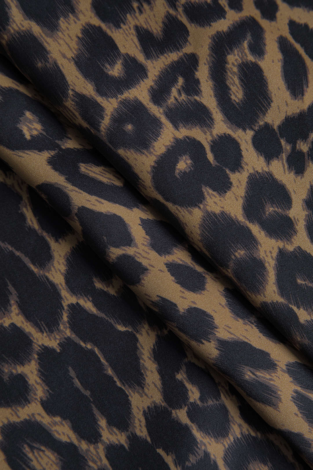 חצאית סאטן עם הדפס נמר ומותניים גבוהים 