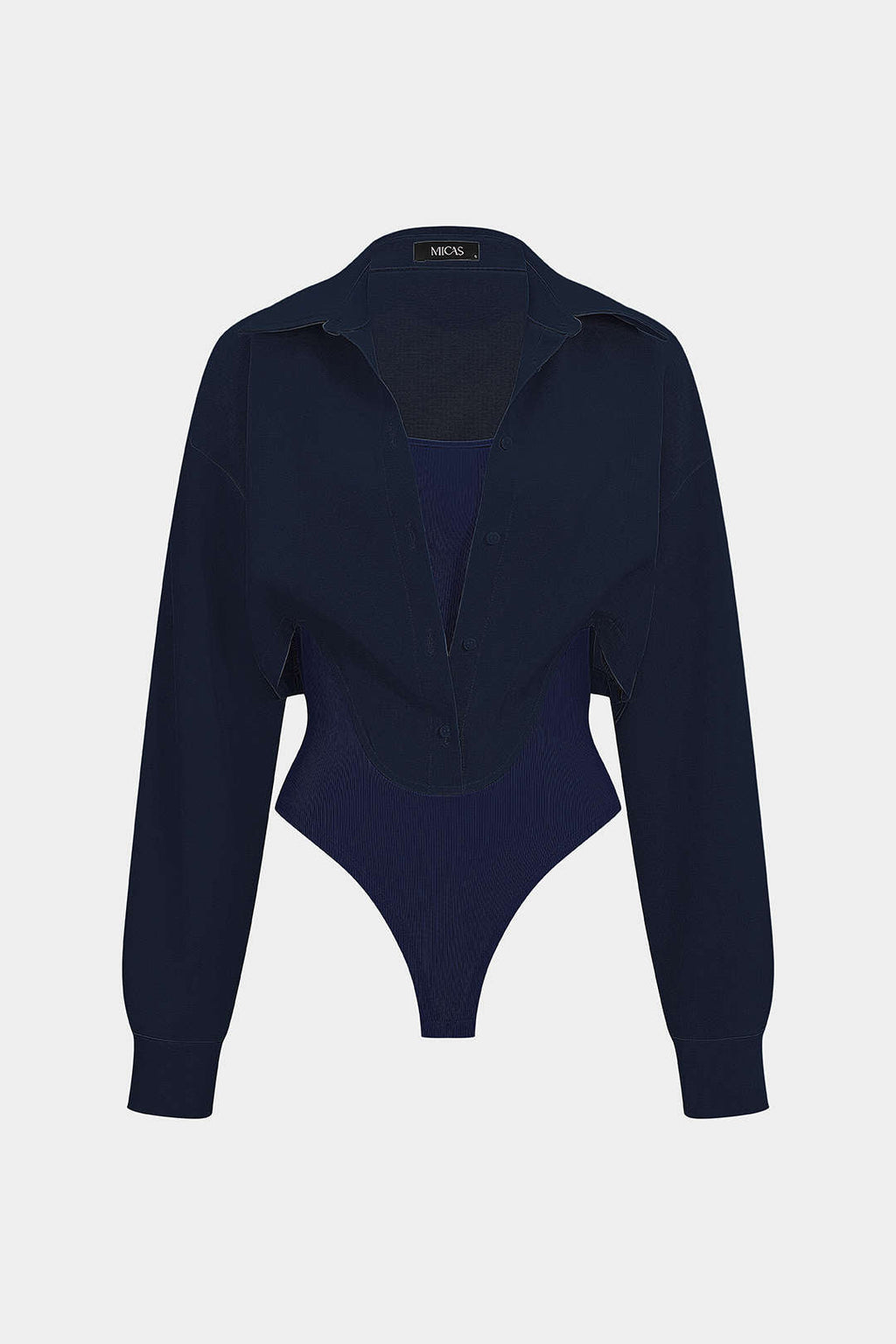 בגד גוף עם שרוולים ארוכים וכותנות עם כפתורים 