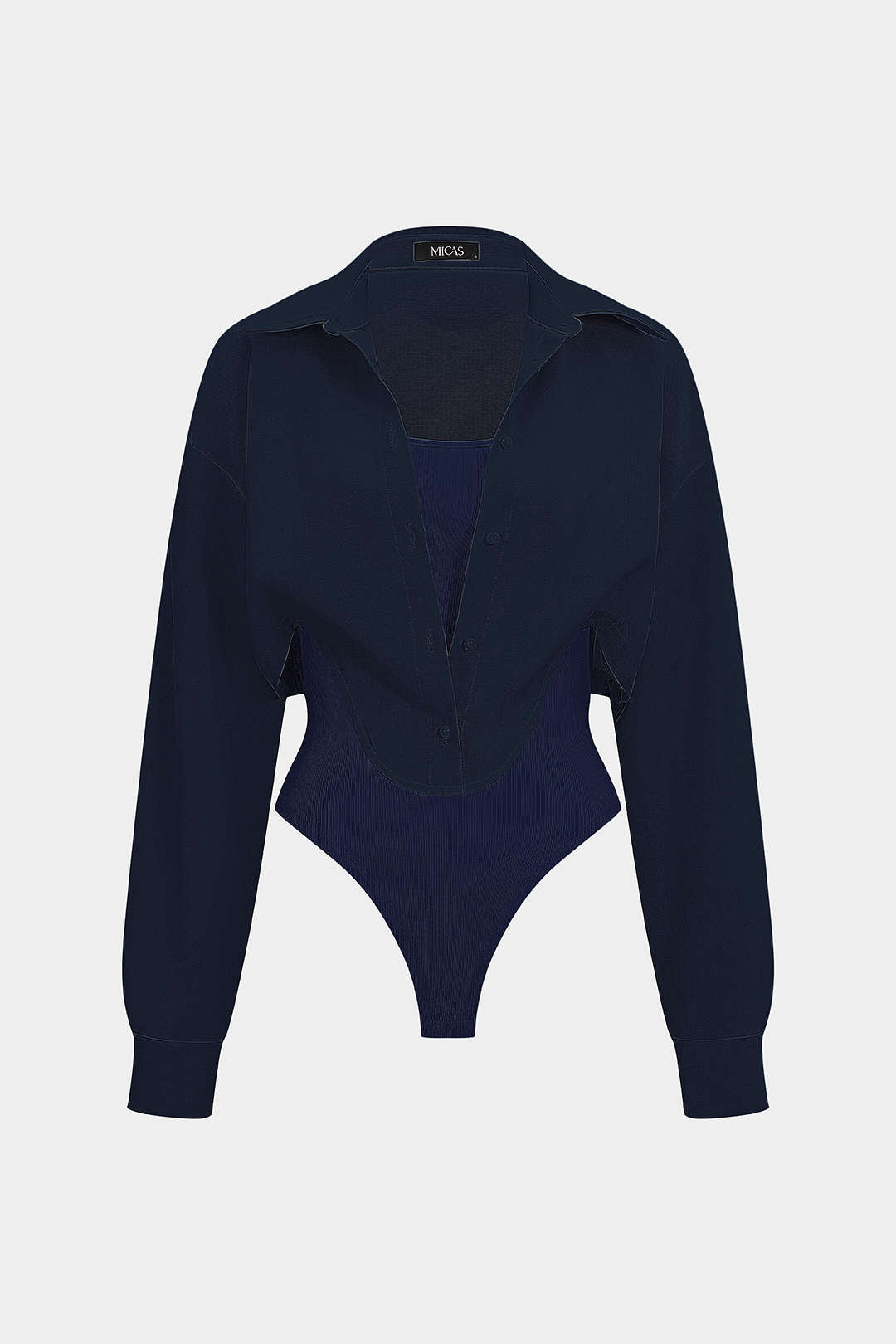 בגד גוף עם שרוולים ארוכים וכותנות עם כפתורים 