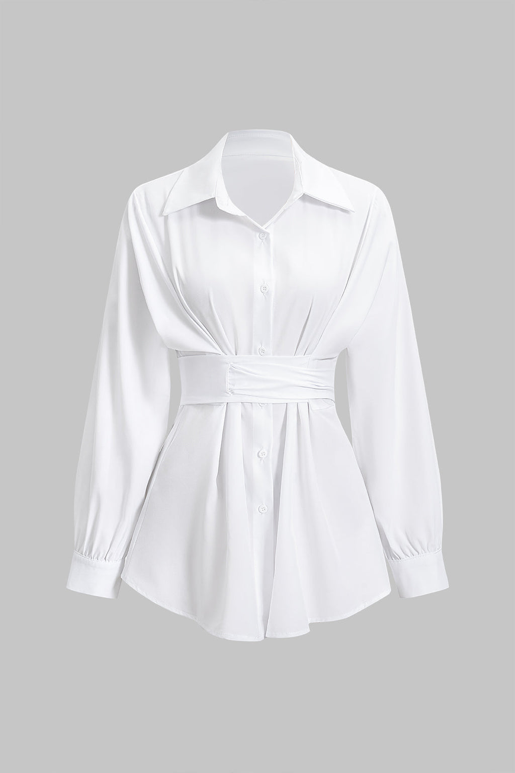 חולצה ארוכת שרוולים עם קשירת פפיון 