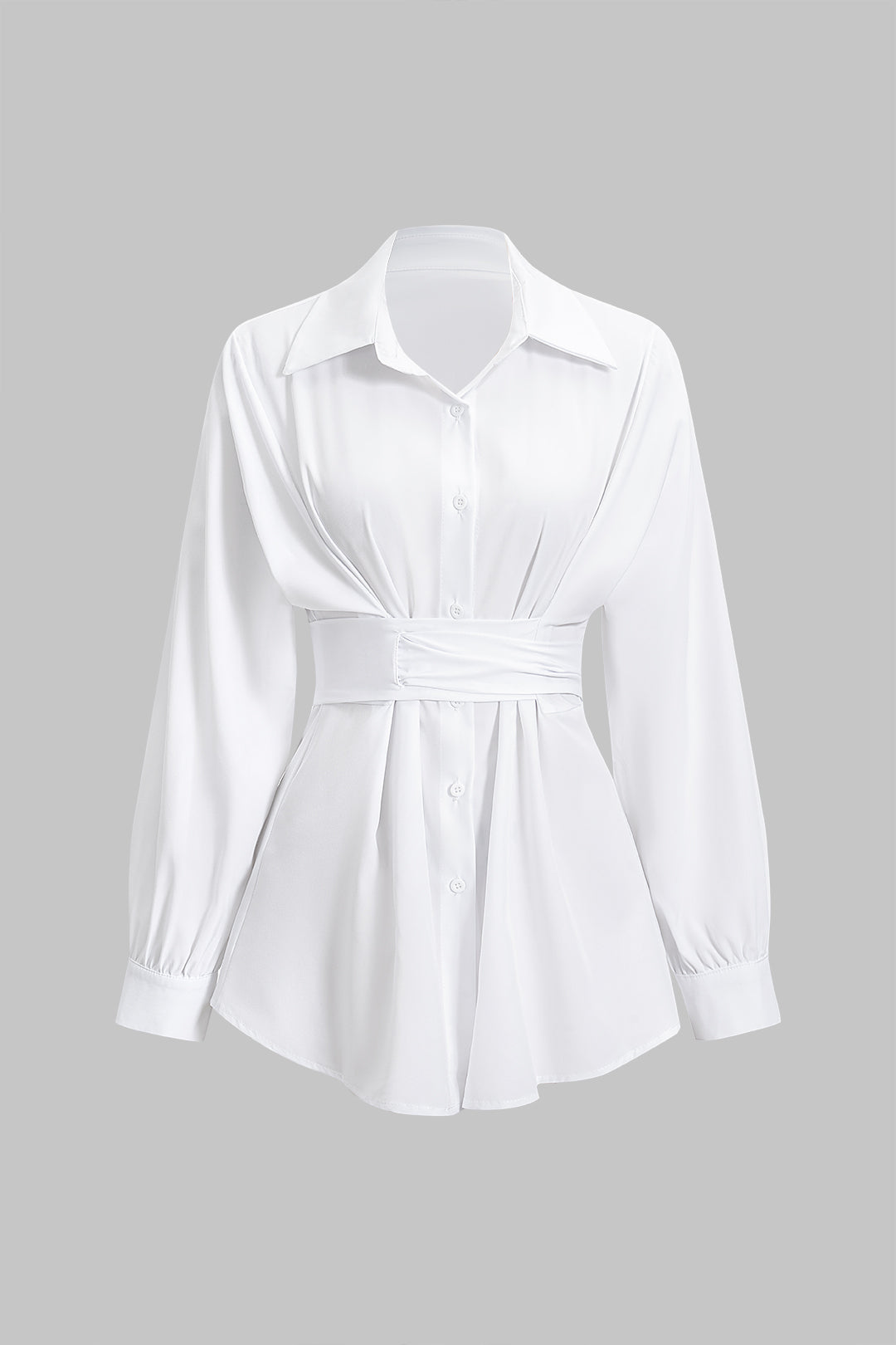 חולצה ארוכת שרוולים עם קשירת פפיון 