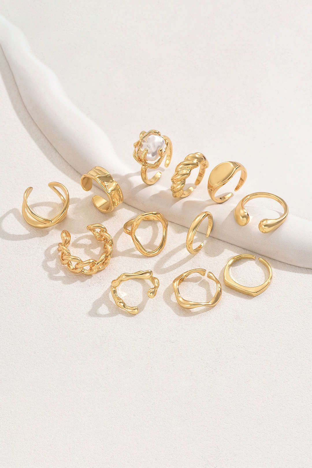 Anillos Geométricos Abiertos de Metal Minimalismo Moderno