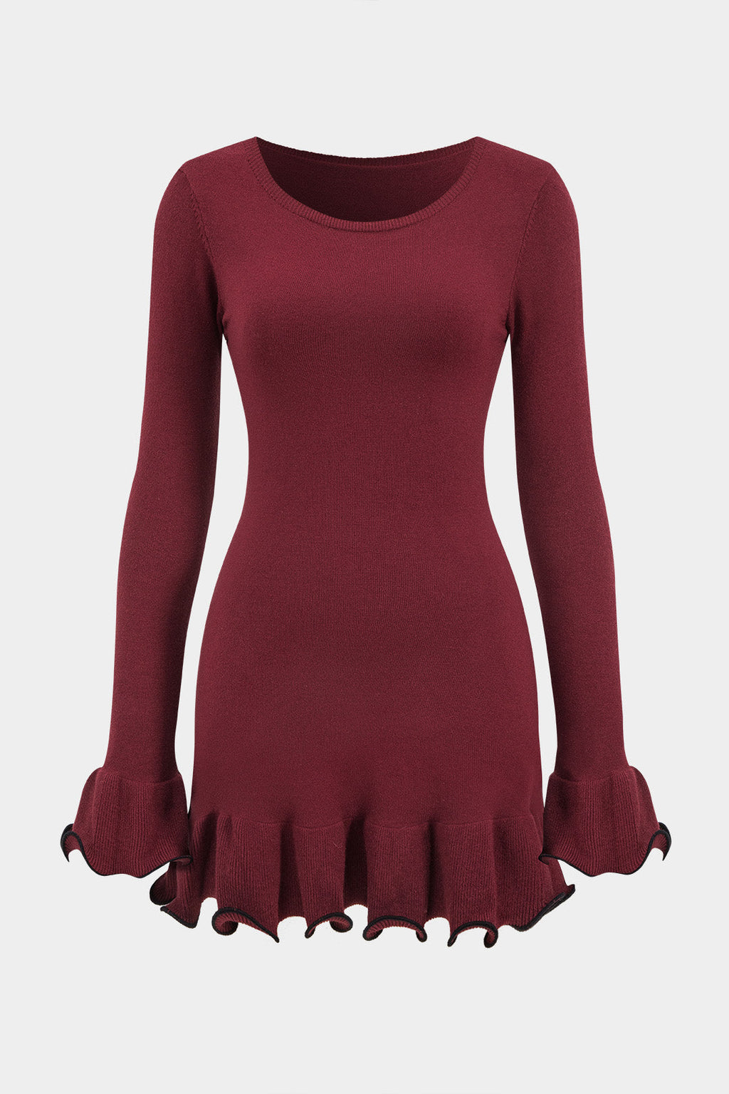 שמלת סריג עם תפרים מנוגדים 