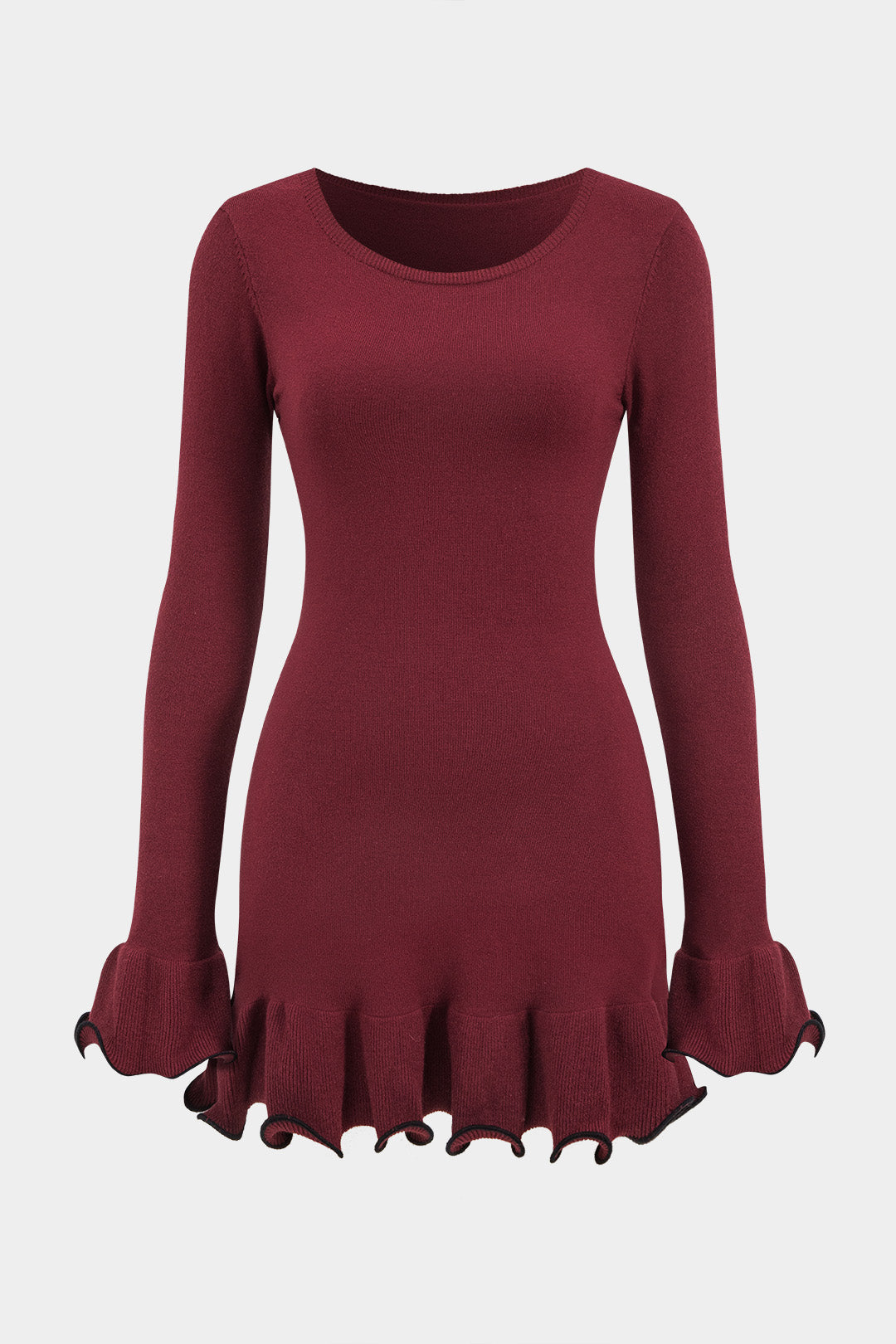 שמלת סריג עם תפרים מנוגדים 