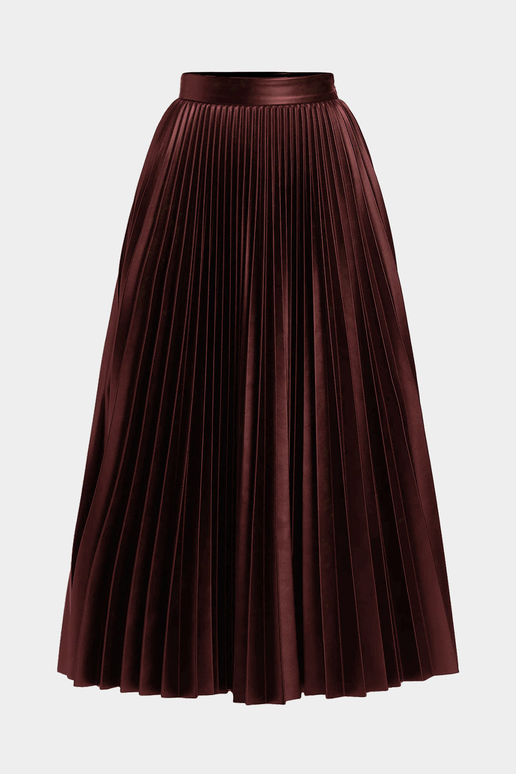 חצאית קפלים דמוית עור 