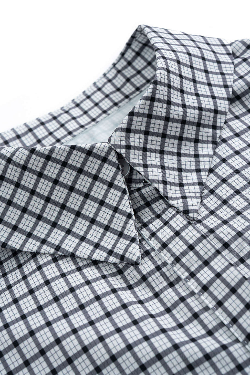 חולצה ארוכת שרוולים עם הדפס משובץ וקשירה בגב 