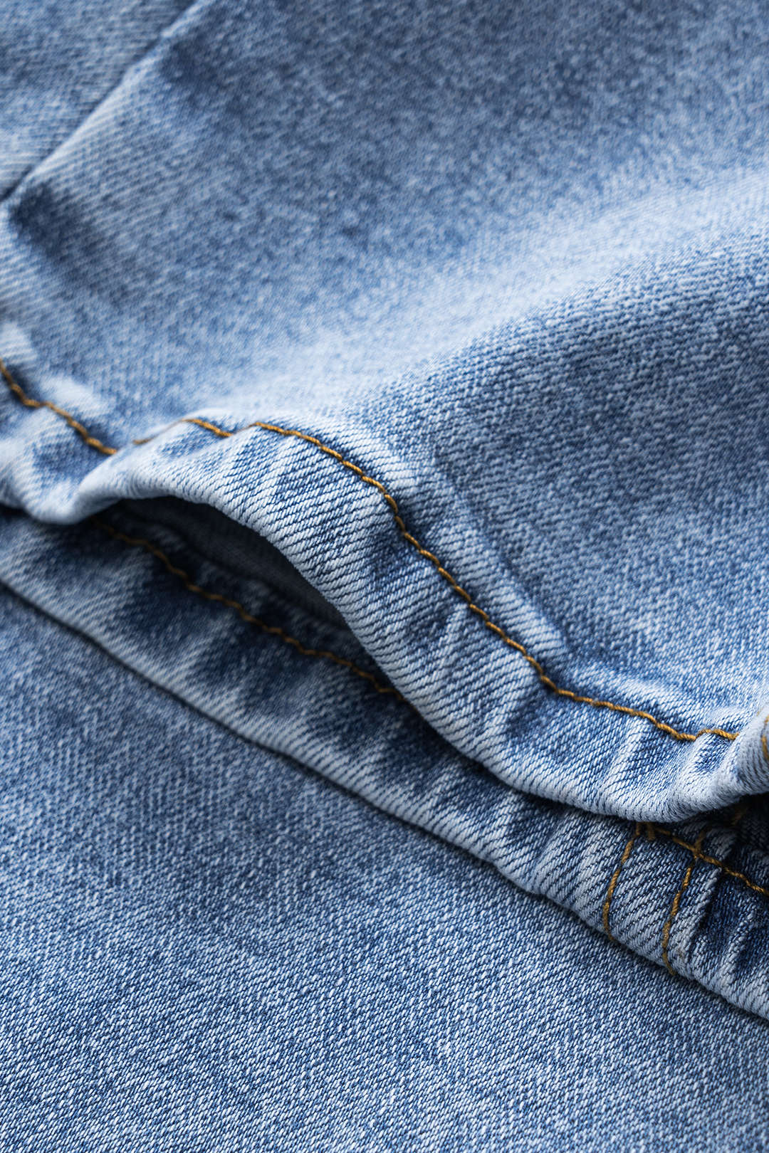 Pantalones Vaqueros Pierna Ancha Bolsillos Abotonados