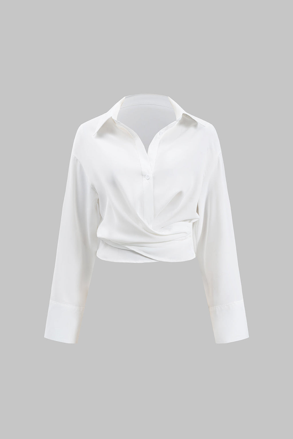 חולצה ארוכת שרוולים עם קפלים וקשירה 