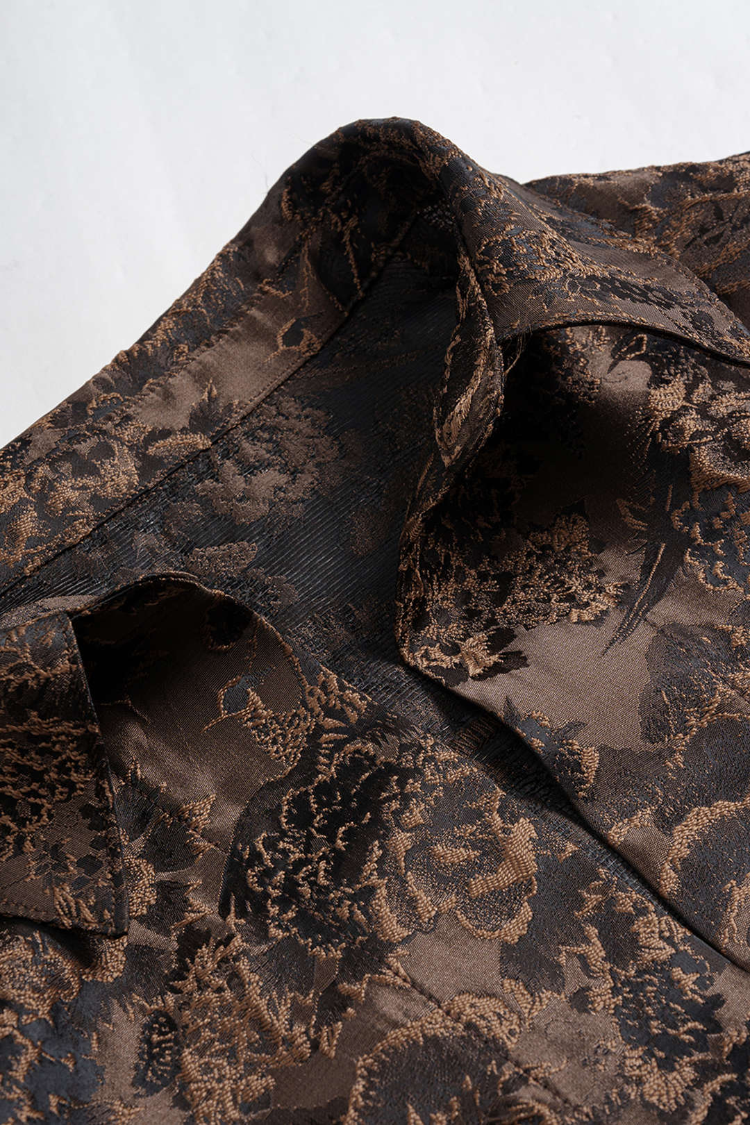 חולצת ארוכת שרוולים עם הדפס פרחוני של ז'קארד 