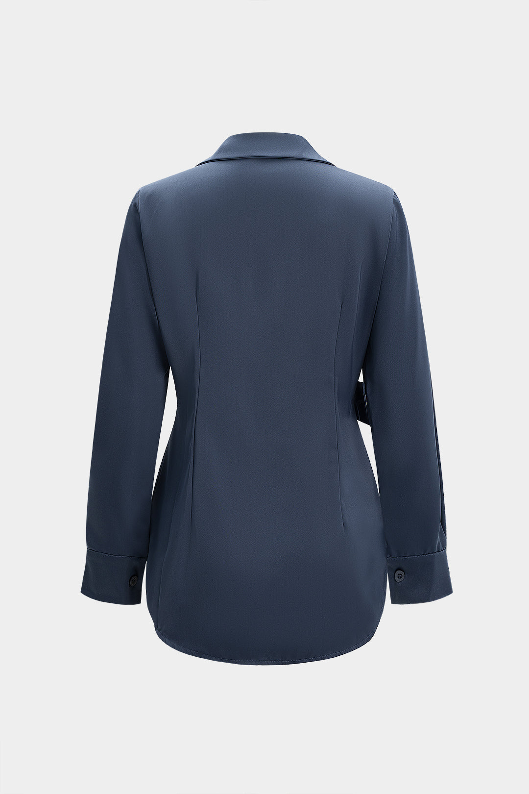 Satin Button Long-Sleeve Shirt