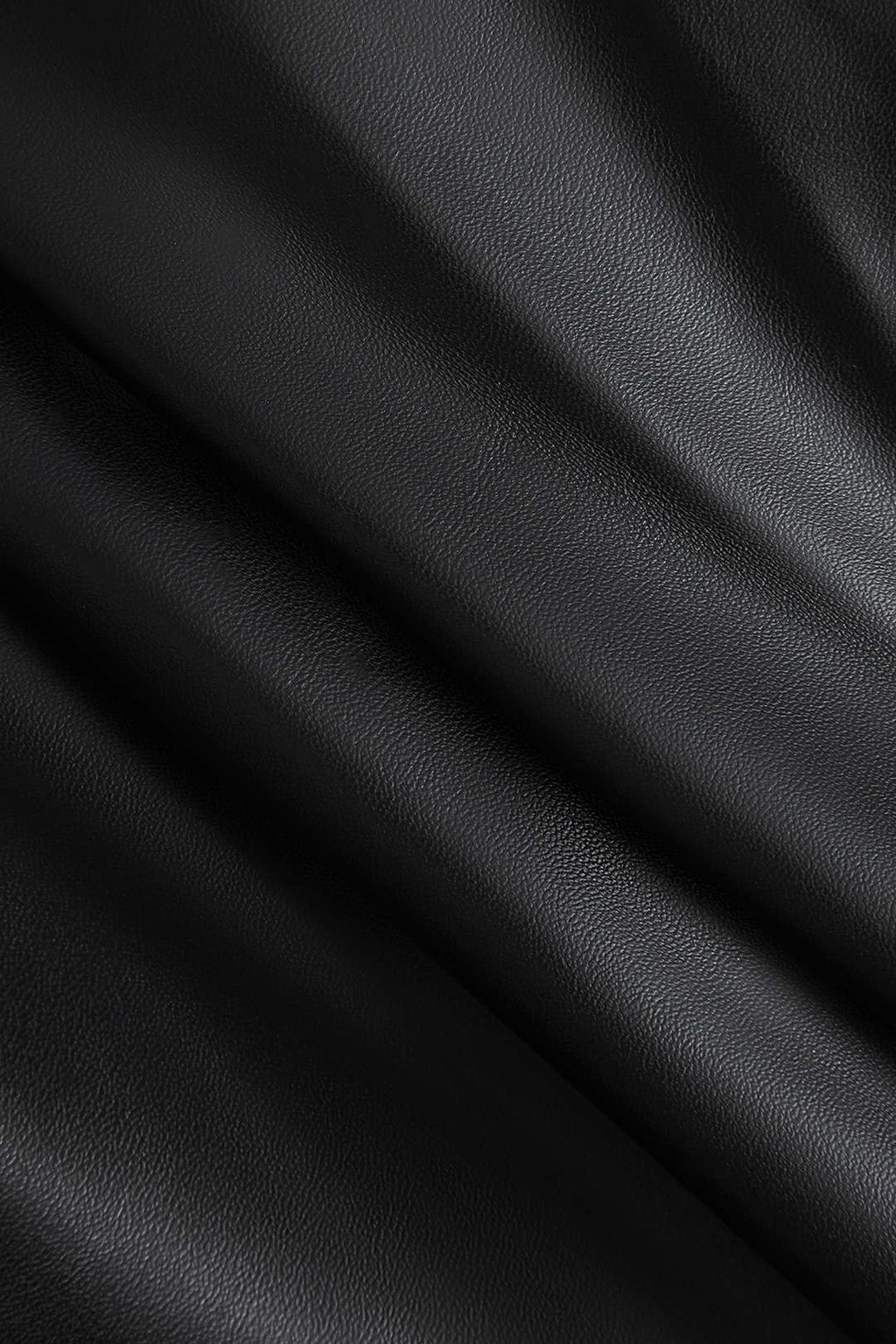 חצאית דמוית עור חלקה עם רוכסן 