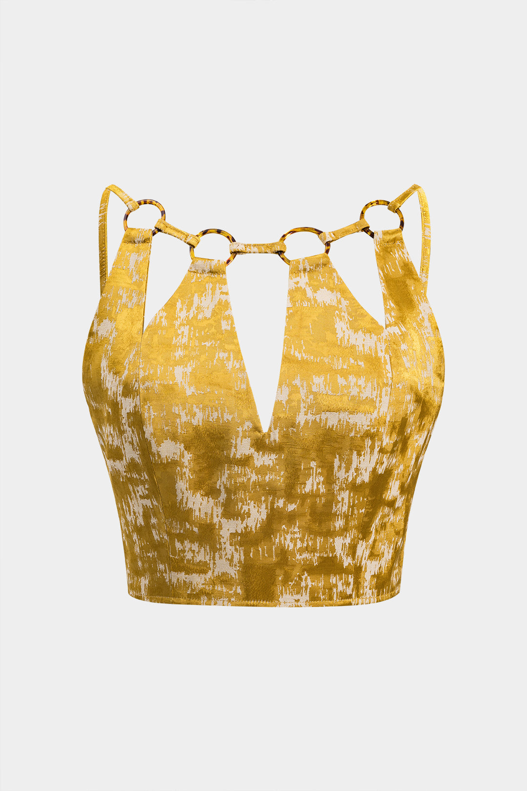 Top de Tirantes Jacquard con Recortes Espalda Abierta