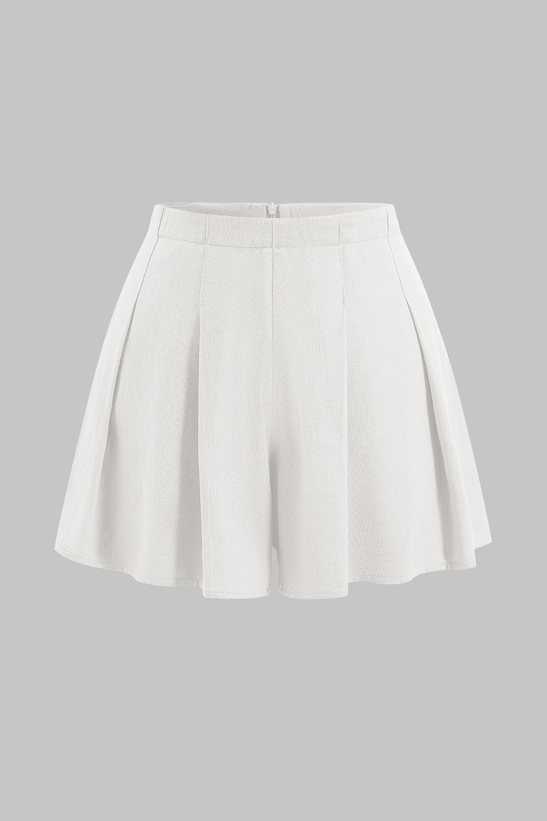 Shorts Plisados De Lino Con Cremallera Verano Ligero