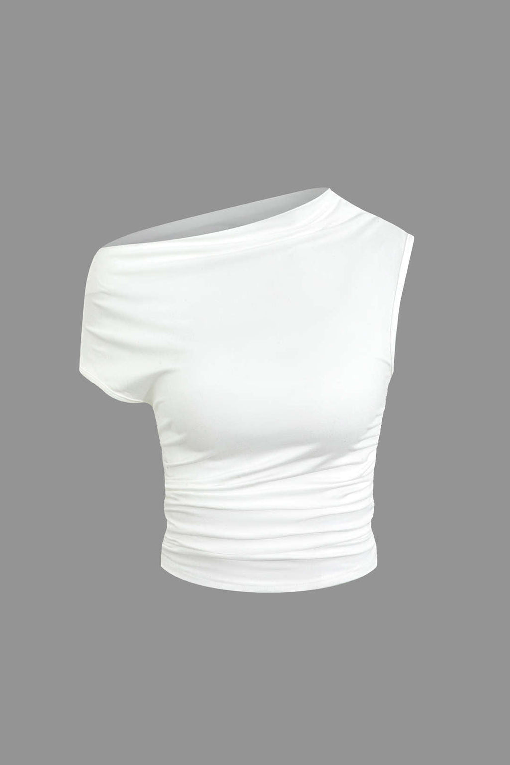 Conjunto Top Corto Asimétrico Y Falda Mini Atada Elegante