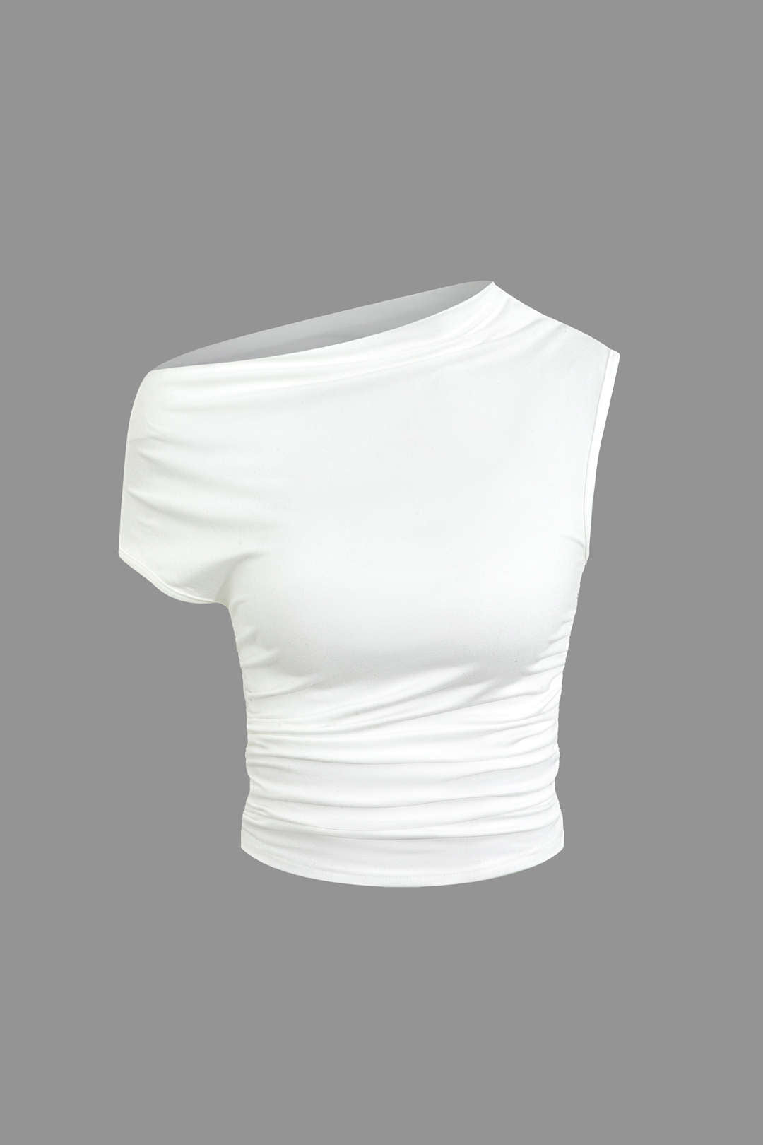 Conjunto Top Corto Asimétrico Y Falda Mini Atada Elegante